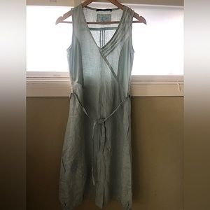 YEST 100% linen powder blue dress